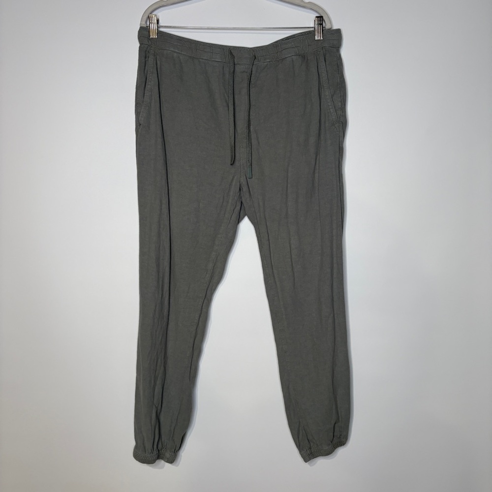 Zara Linen Blend Soft Sage Green Pull On Jogger Pants Size XL
